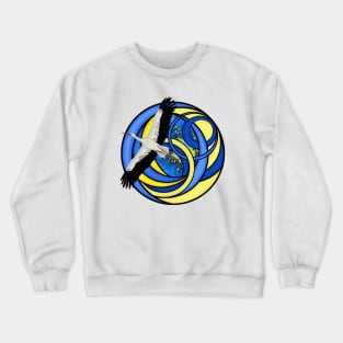 Stork. Ukrainian abstract art Crewneck Sweatshirt